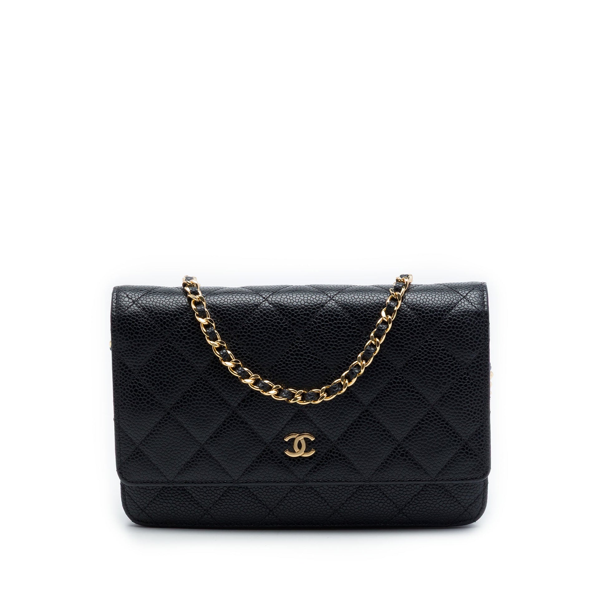Chanel CC Quilted Caviar Wallet on Chain