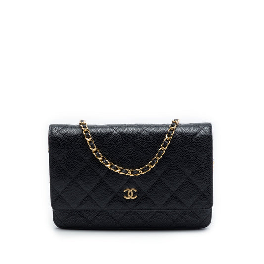 Chanel CC Quilted Caviar Wallet on Chain
