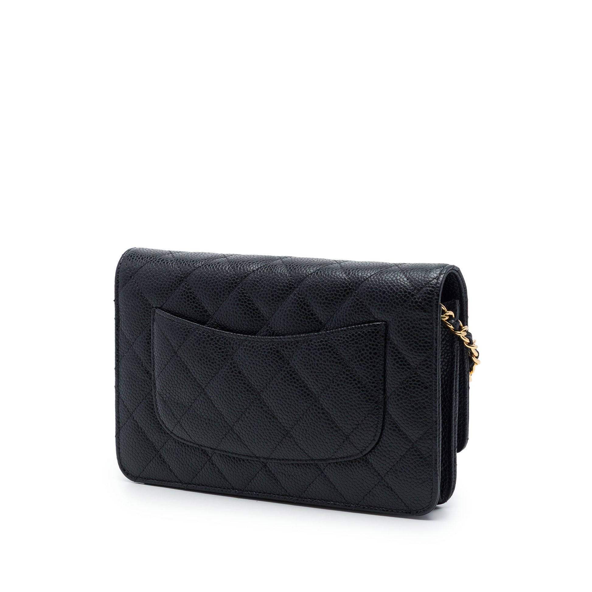Chanel CC Quilted Caviar Wallet on Chain