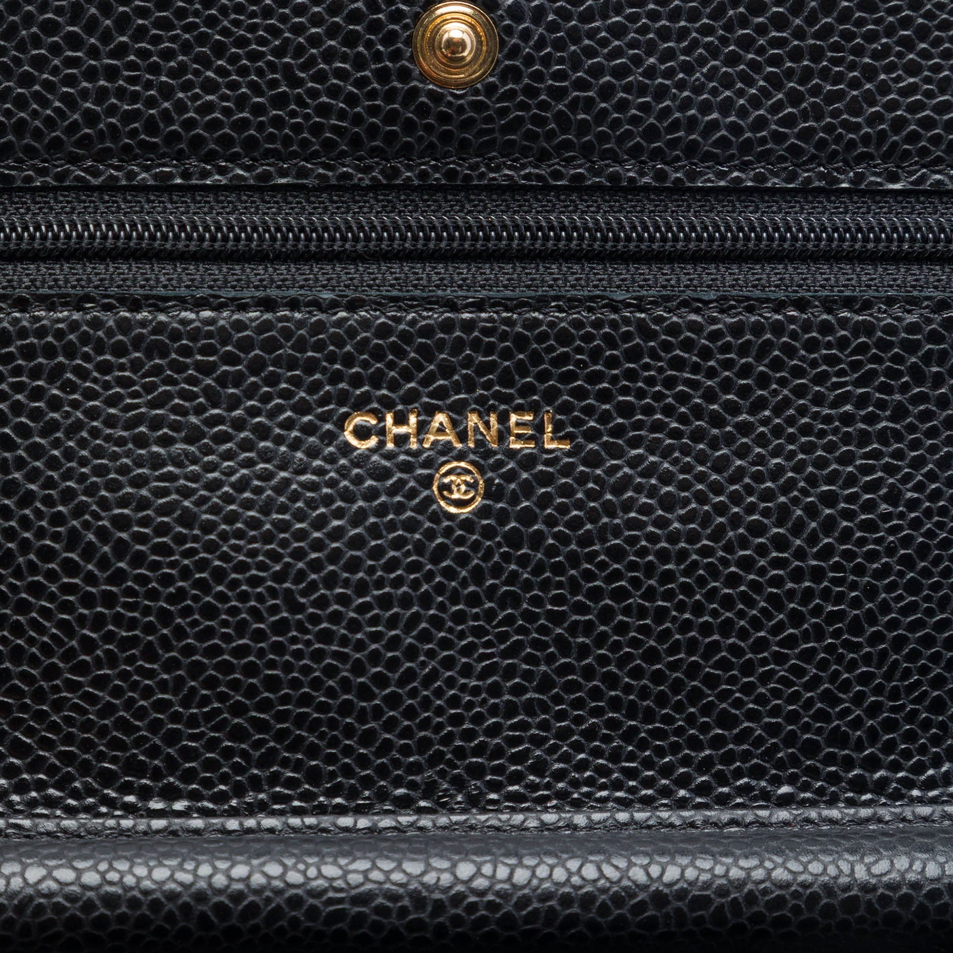 Chanel CC Quilted Caviar Wallet on Chain