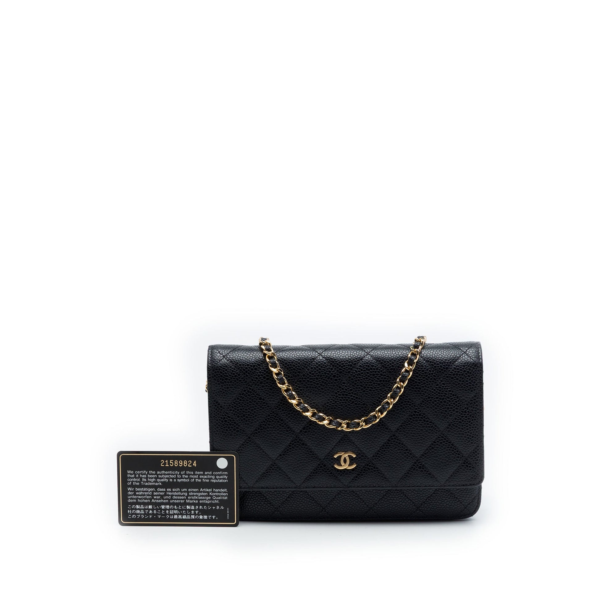 Chanel CC Quilted Caviar Wallet on Chain