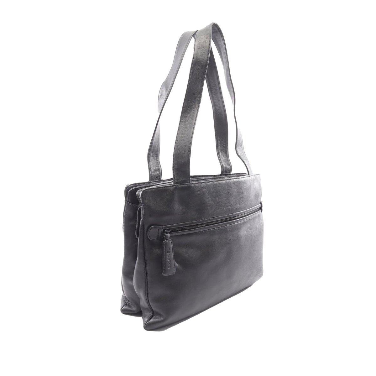 Chanel CC Lambskin Leather Tote Bag
