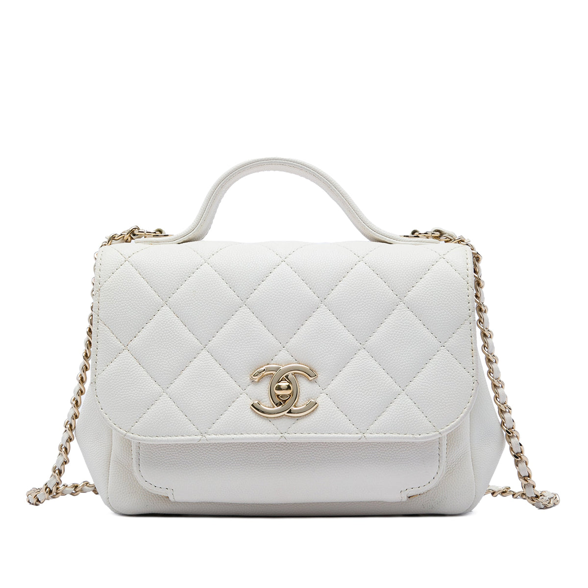 Chanel Small Quilted Caviar Business Affinity Top Handle Flap