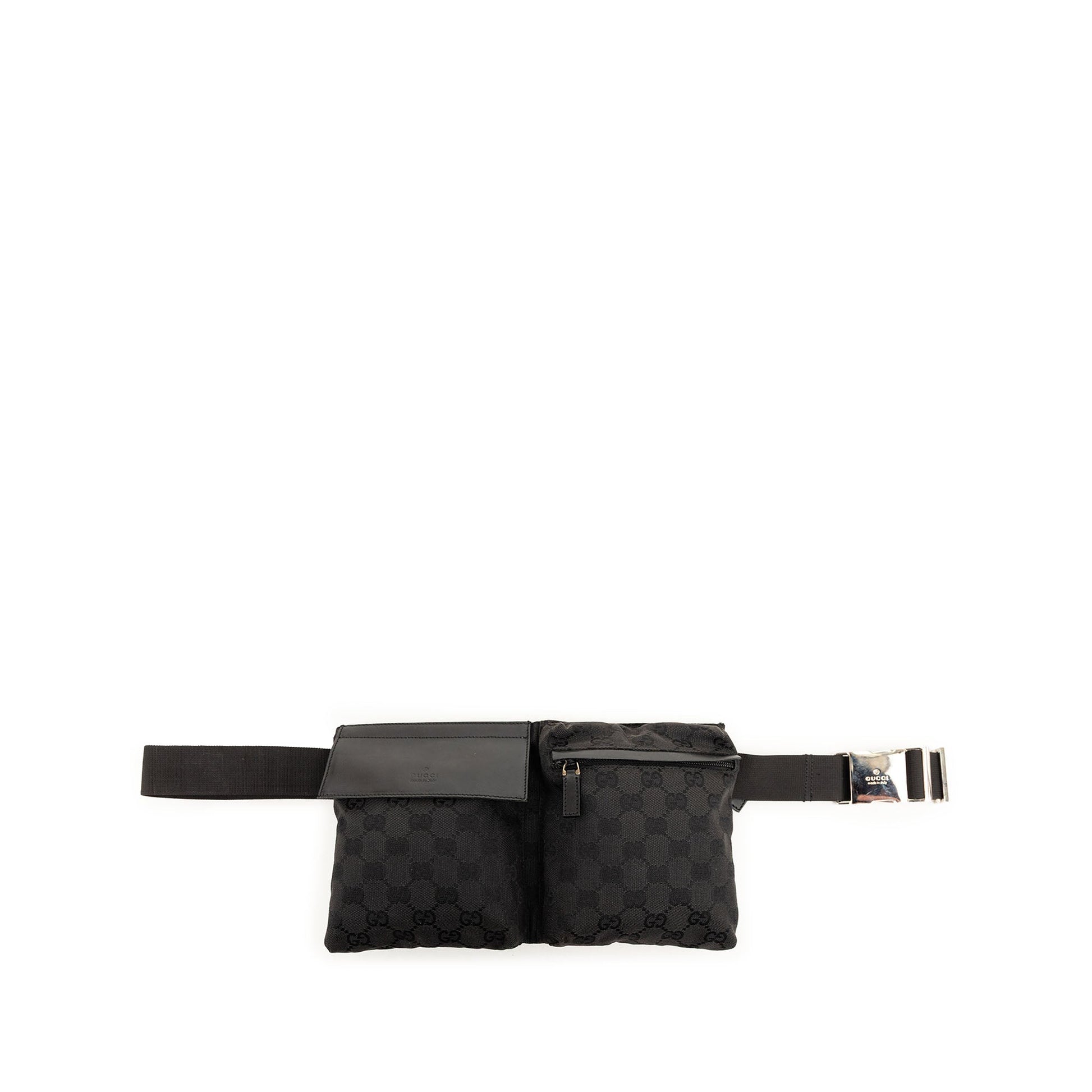 Gucci GG Canvas Double Pocket Belt Bag