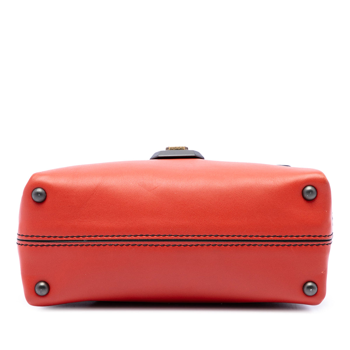 Bottega Veneta Mini Intrecciato Trimmed Nappa Piazza Top Handle Satchel — Red
