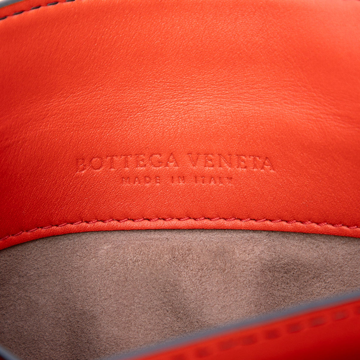 Bottega Veneta Mini Intrecciato Trimmed Nappa Piazza Top Handle Satchel — Red