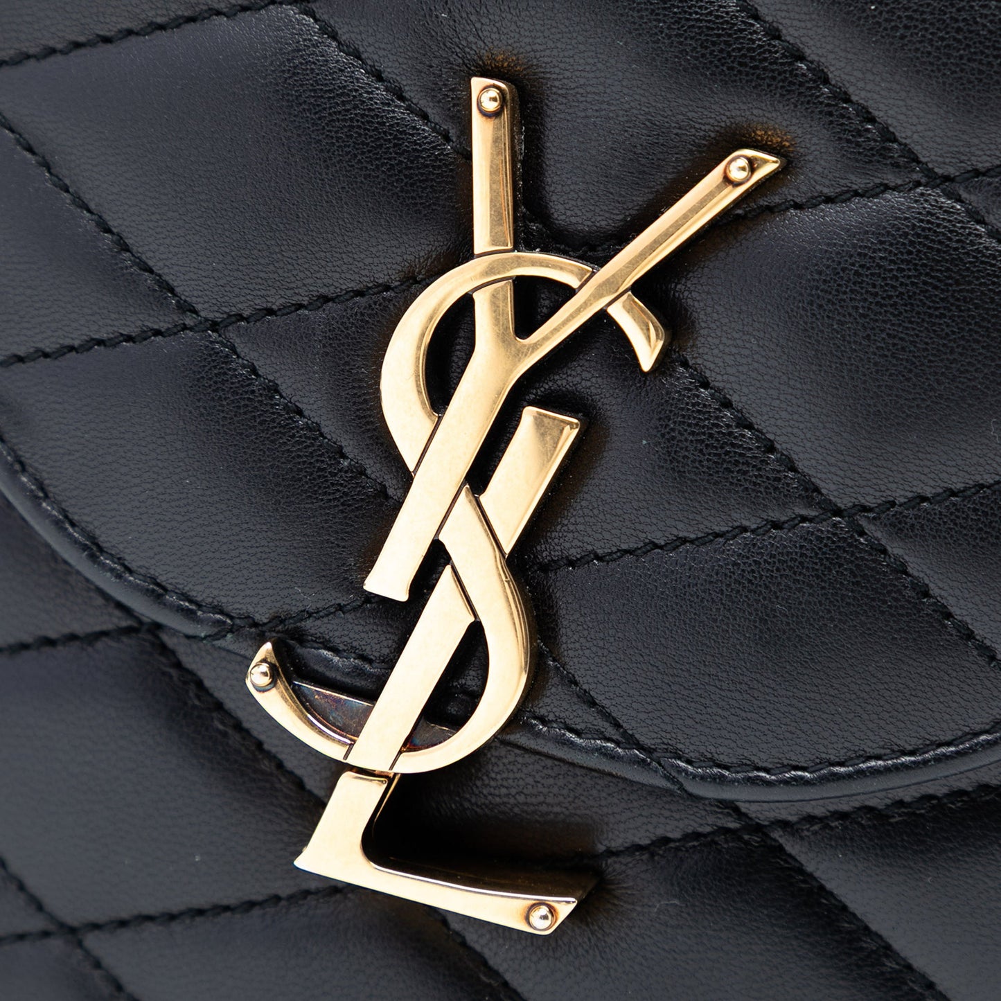 Saint Laurent Quilted Lambskin Monogram June Box Bag