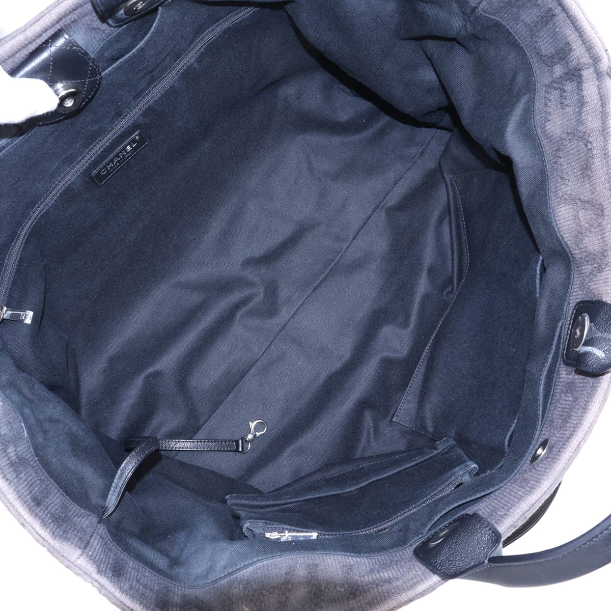 Chanel Large Canvas Double Face Shopping Tote — Black