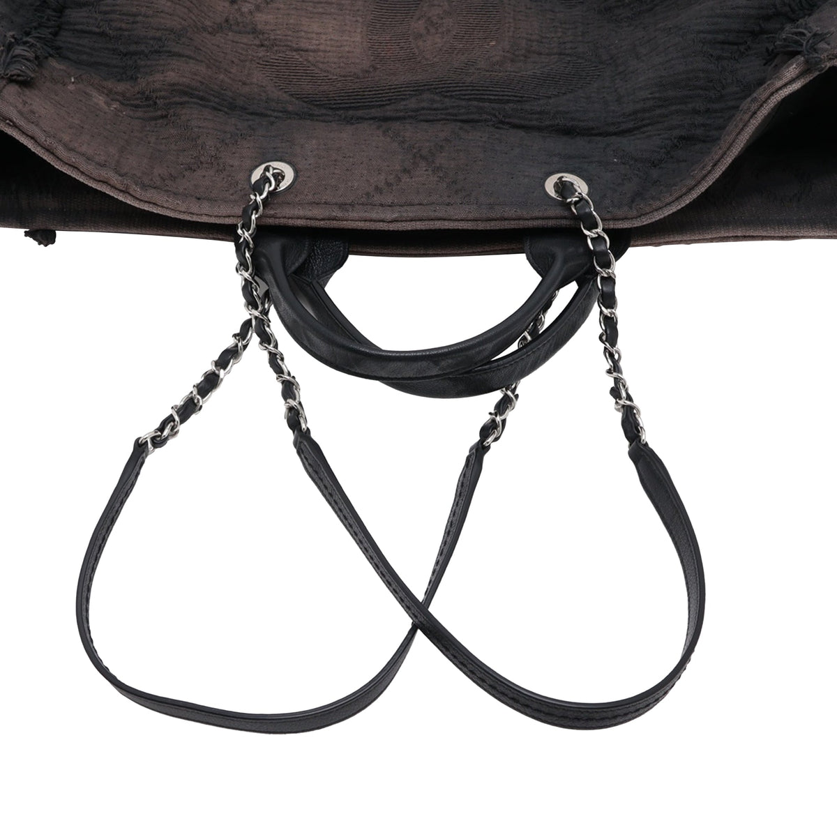 Chanel Large Canvas Double Face Shopping Tote — Black
