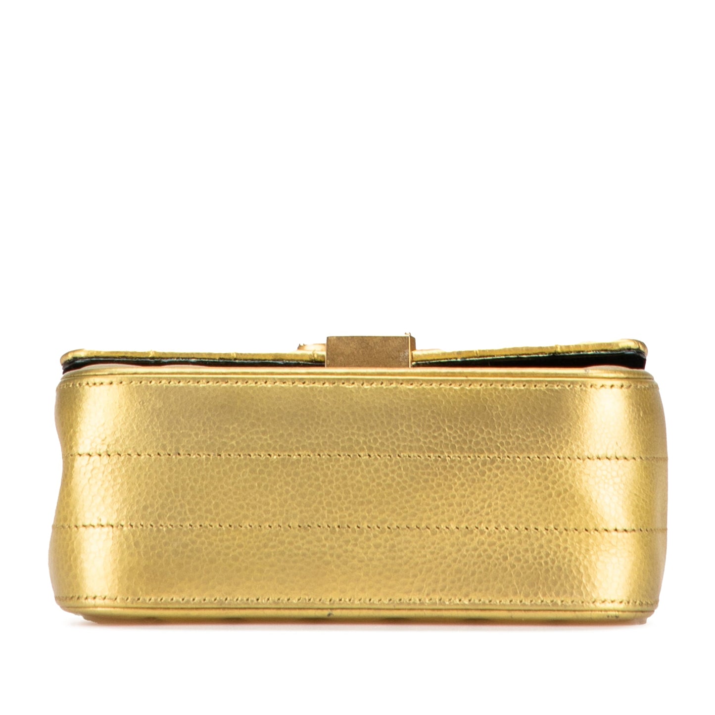 Saint Laurent Small Metallic Grain De Poudre Monogram Vicky Chain Bag