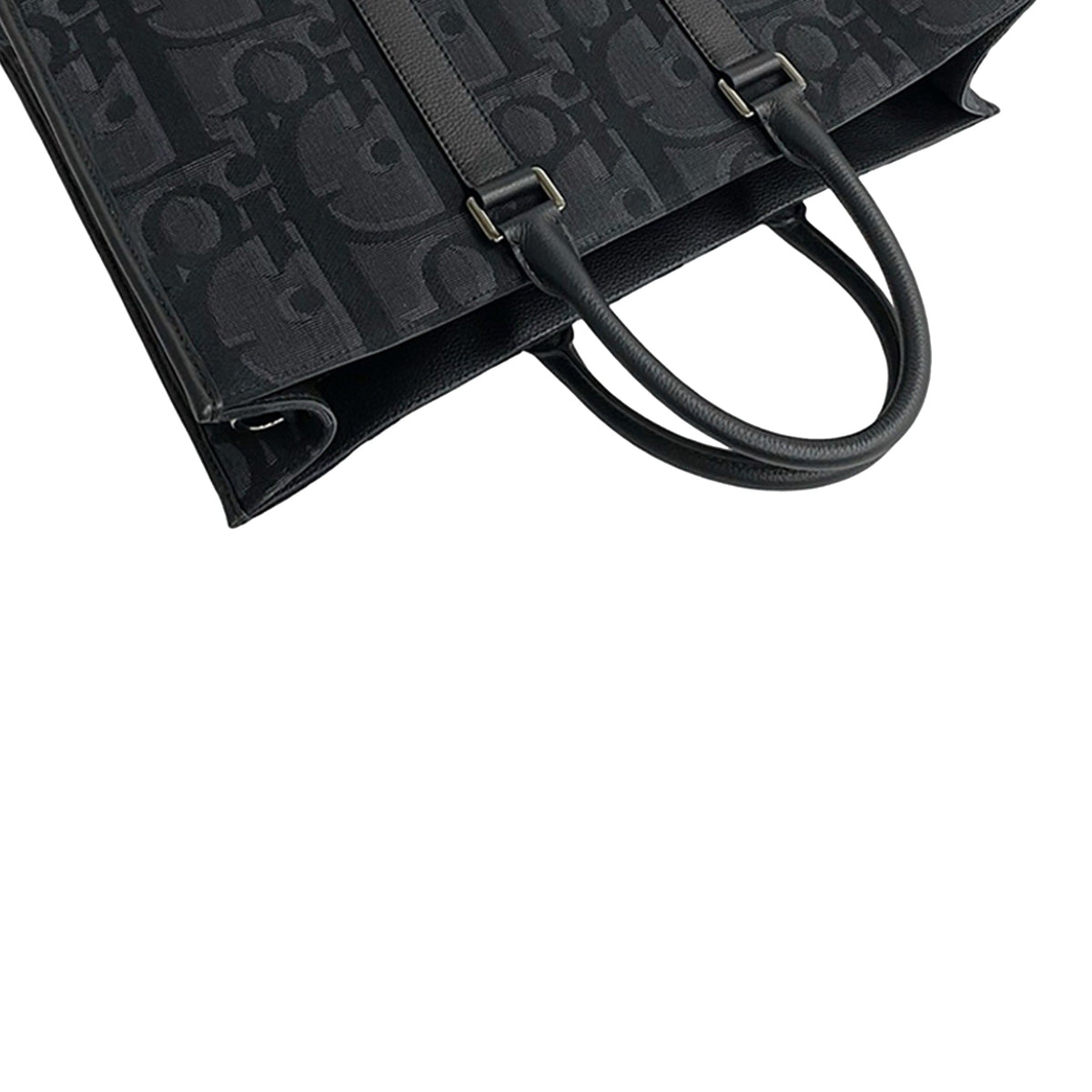 Dior Maxi Oblique Canvas East West Tote — Black