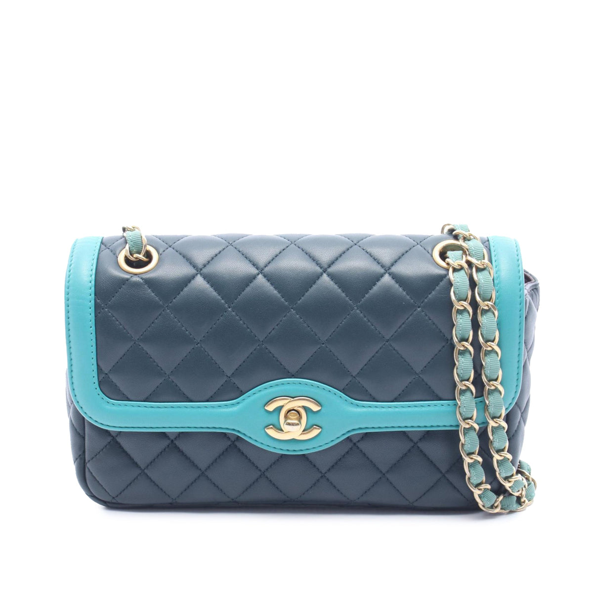 Chanel Medium Quilted Lambskin Two-Tone Day Flap