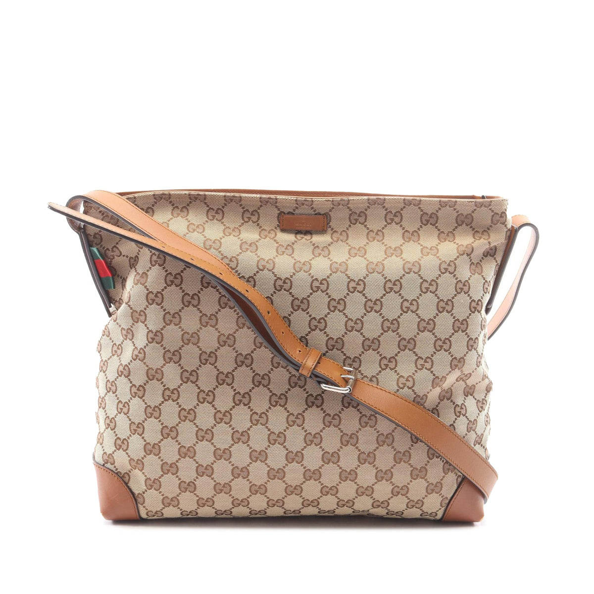 Gucci GG Canvas Web Crossbody — Beige