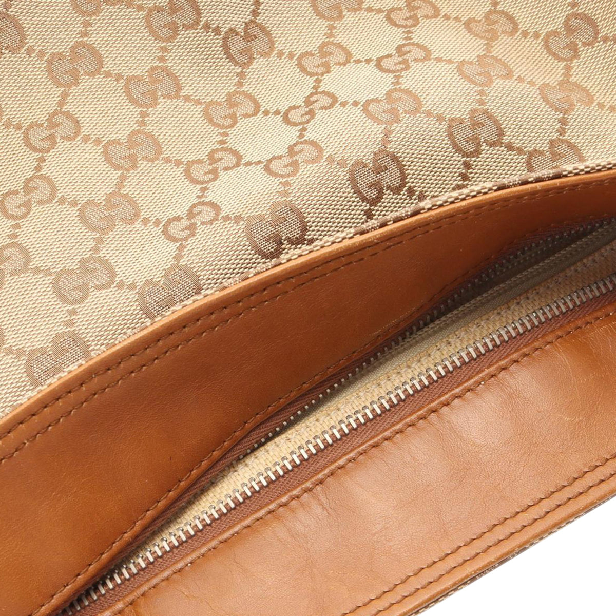 Gucci GG Canvas Web Crossbody — Beige