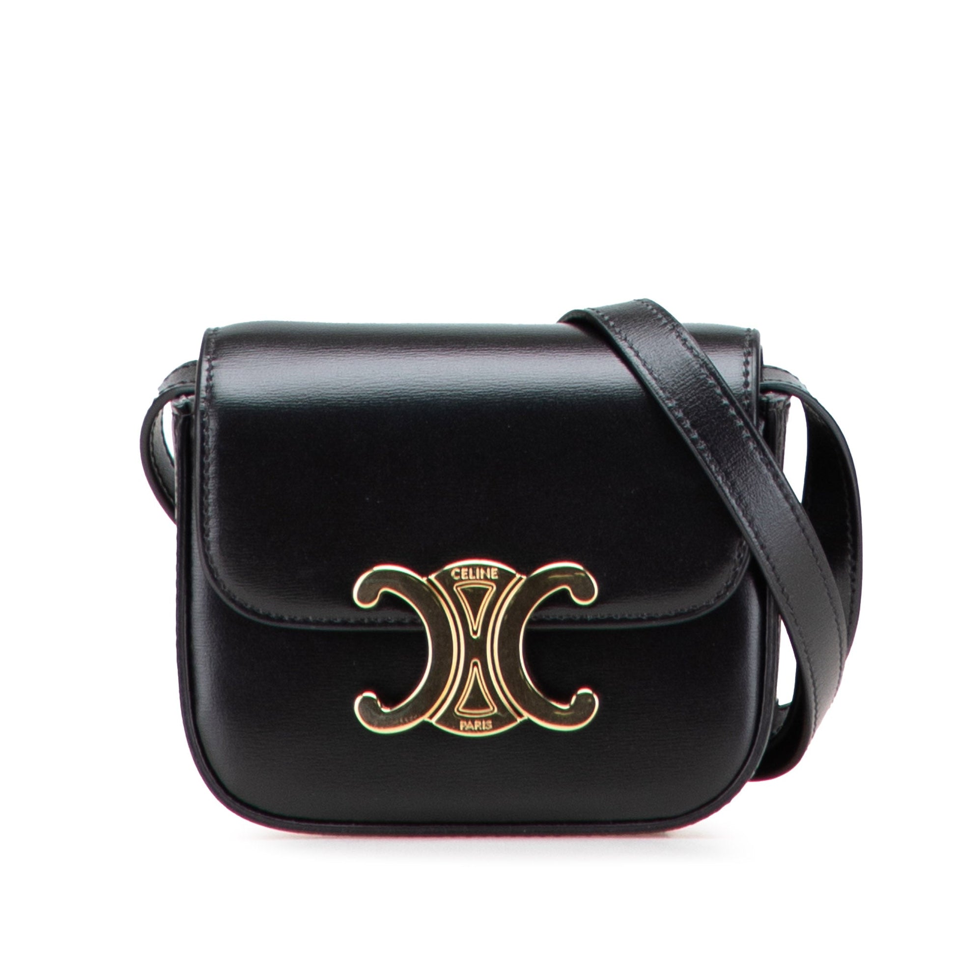 Celine Mini Shiny Calfskin Triomphe Crossbody