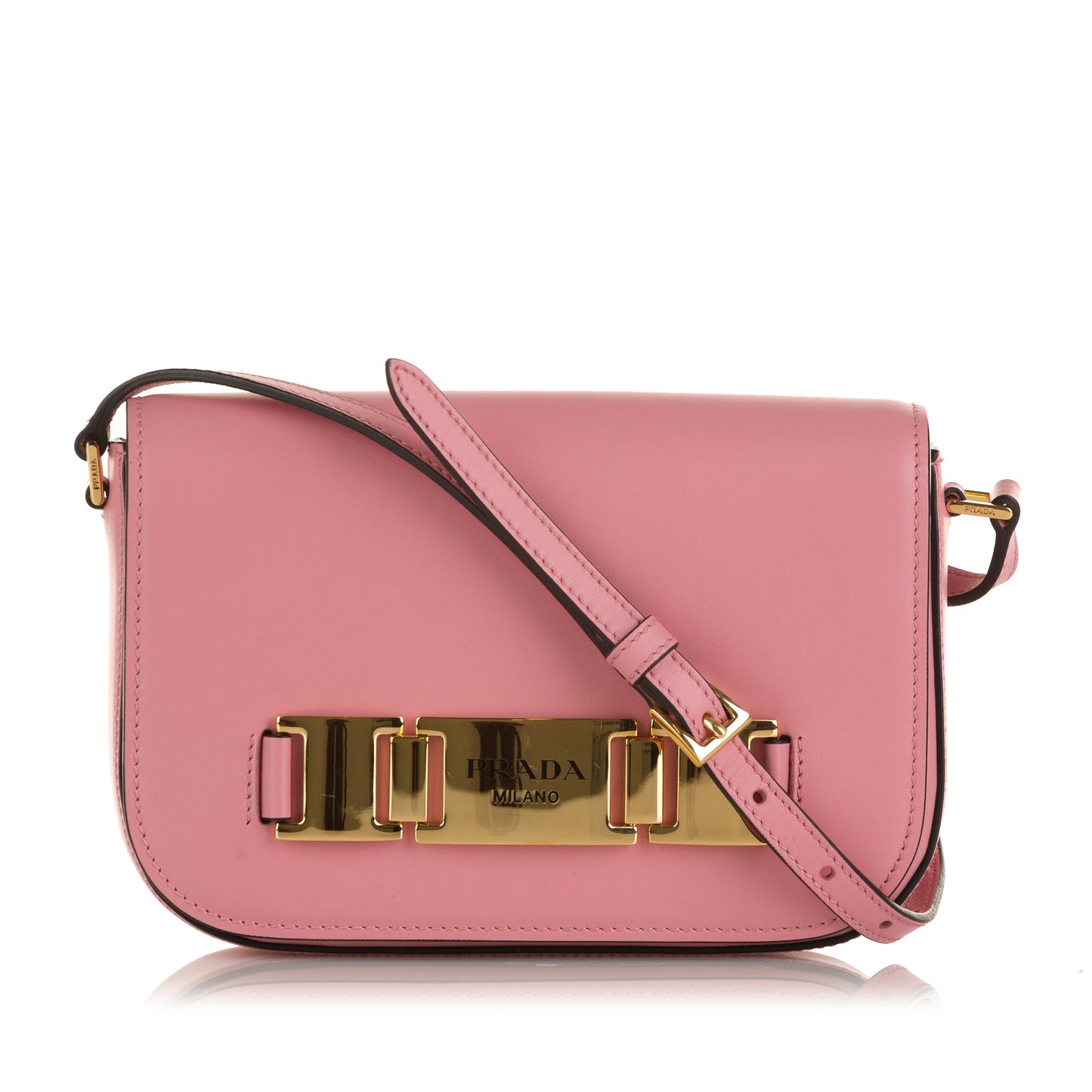 Prada Glace Calf Studded Etiquette Crossbody