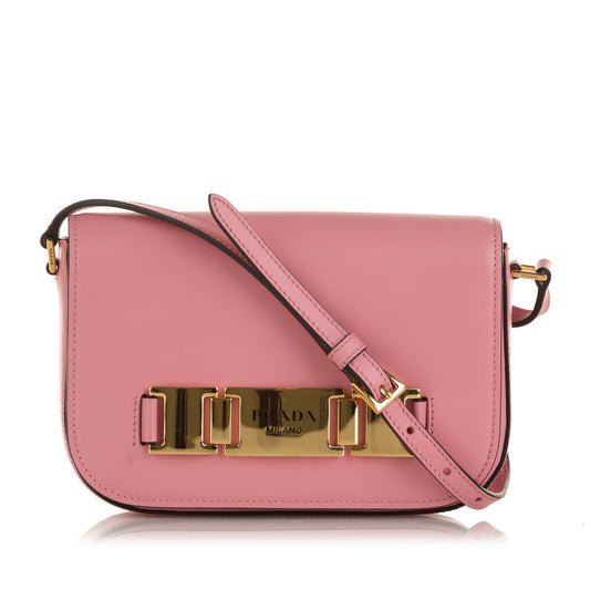 Prada Glace Calf Studded Etiquette Crossbody