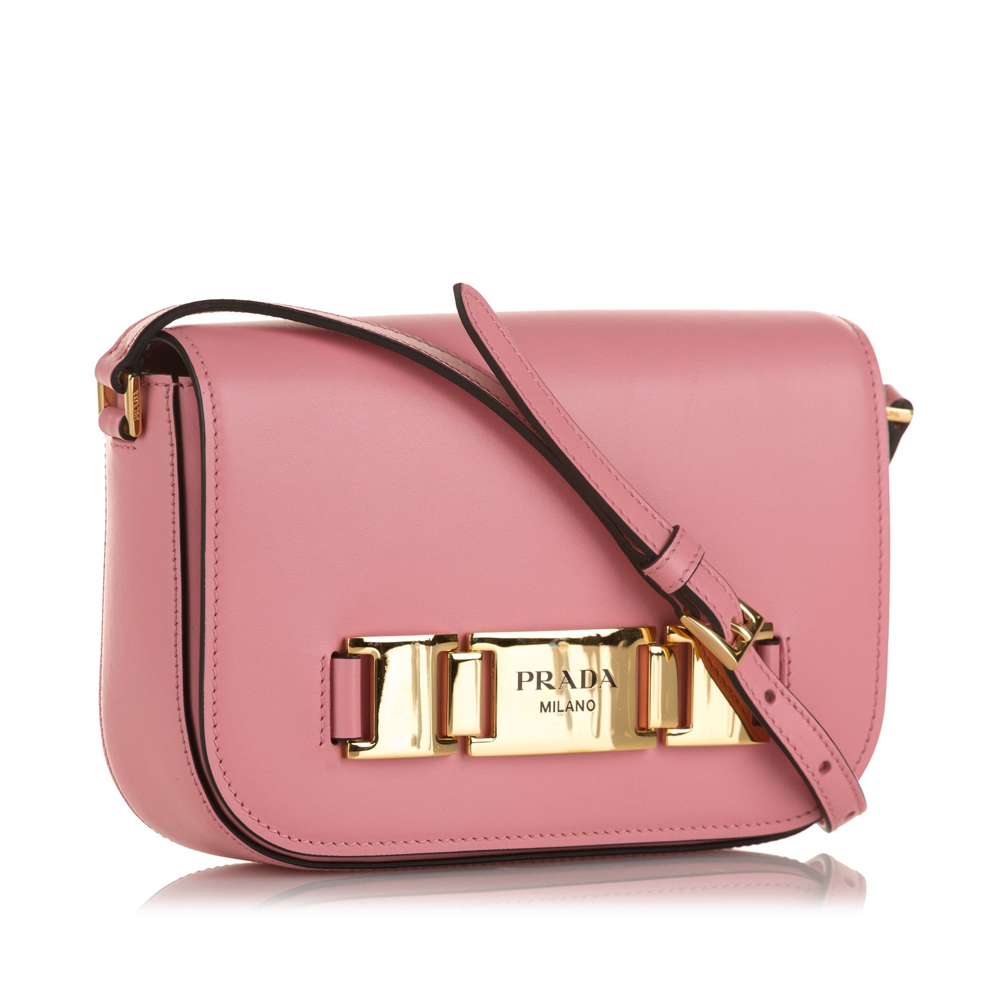 Prada Glace Calf Studded Etiquette Crossbody