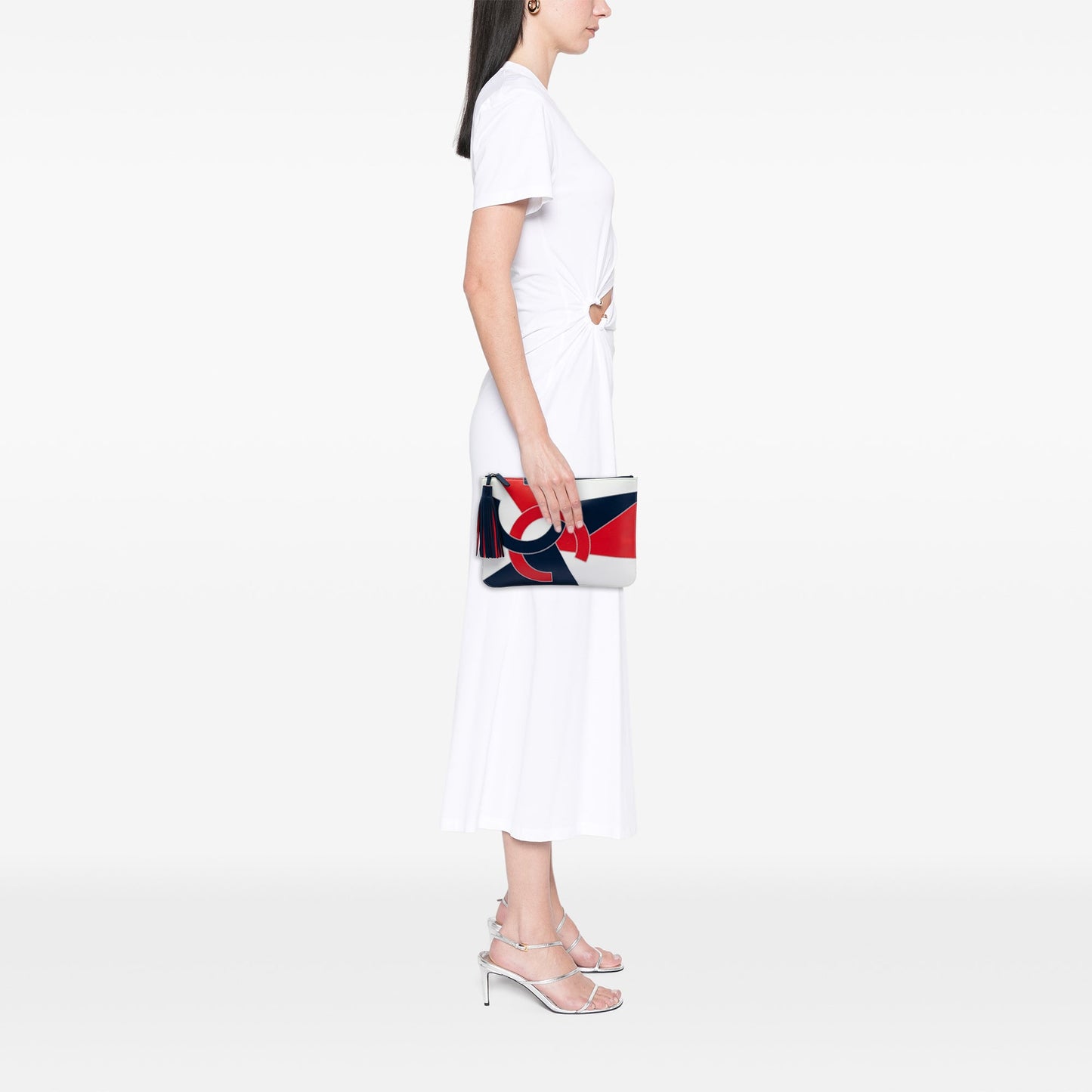 CC Lambskin Patchwork Tassel Clutch