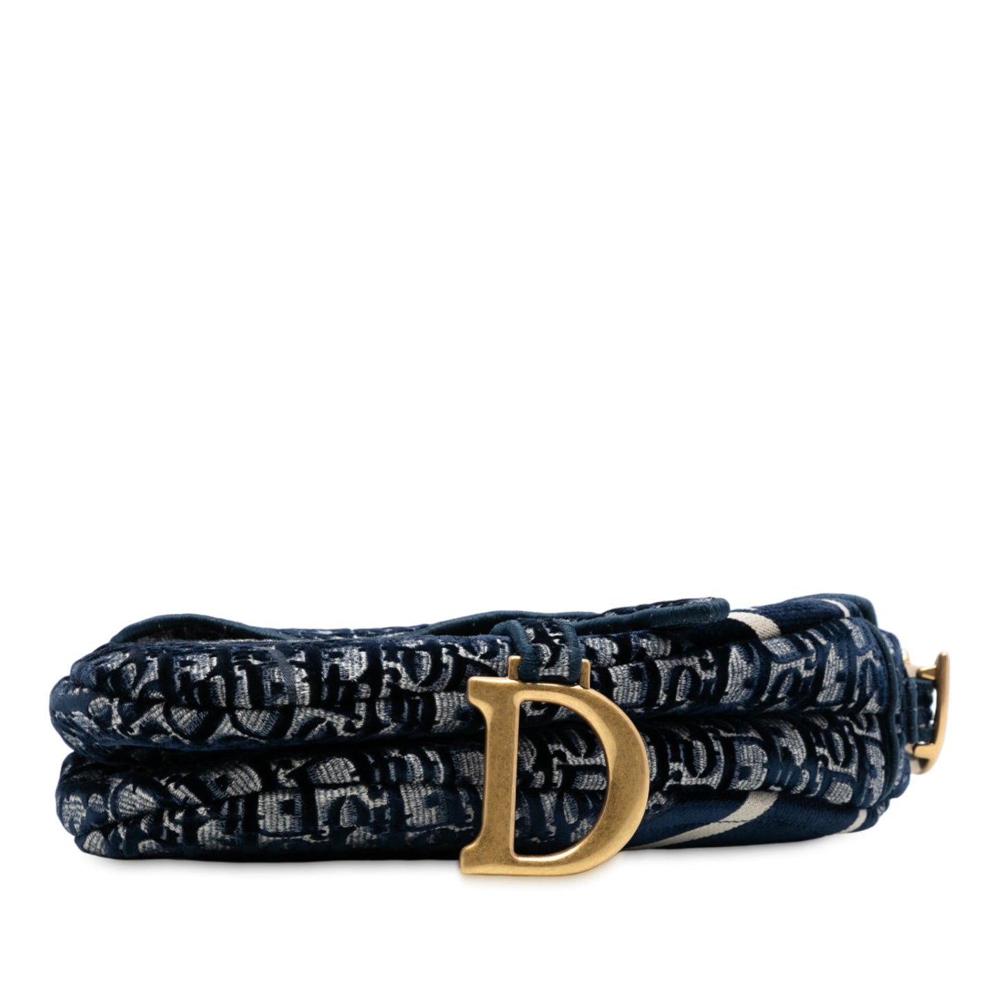 Dior Oblique Embroidered Velvet Saddle Bag