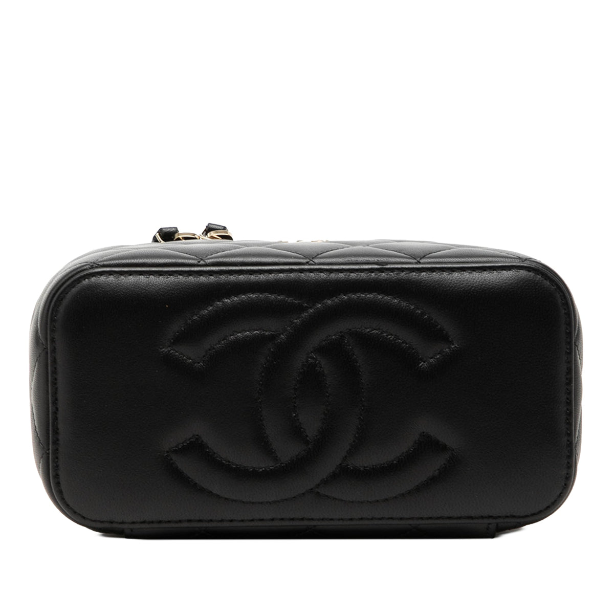 Chanel Small Lambskin Top Handle Vanity Case with Chain