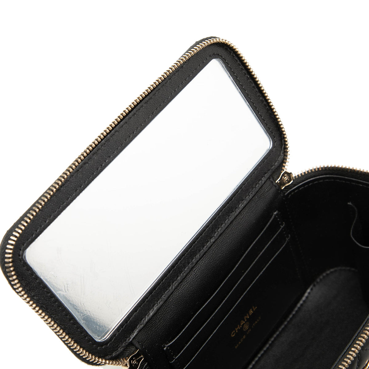 Chanel Small Lambskin Top Handle Vanity Case with Chain