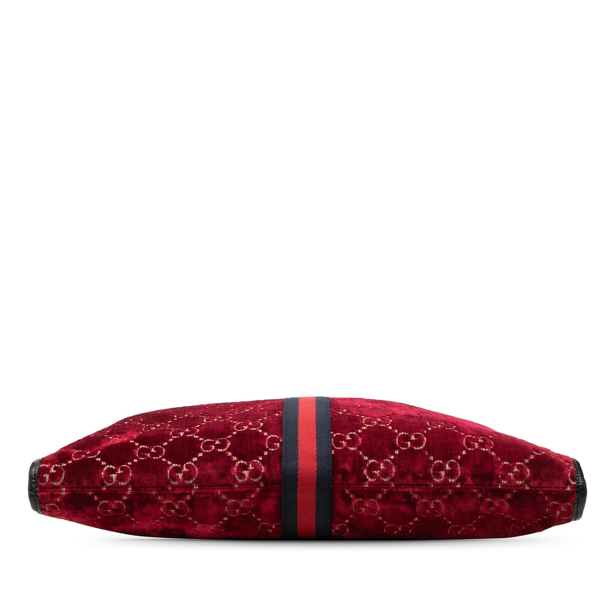 Gucci Large GG Velvet Web Rajah Tote — Red