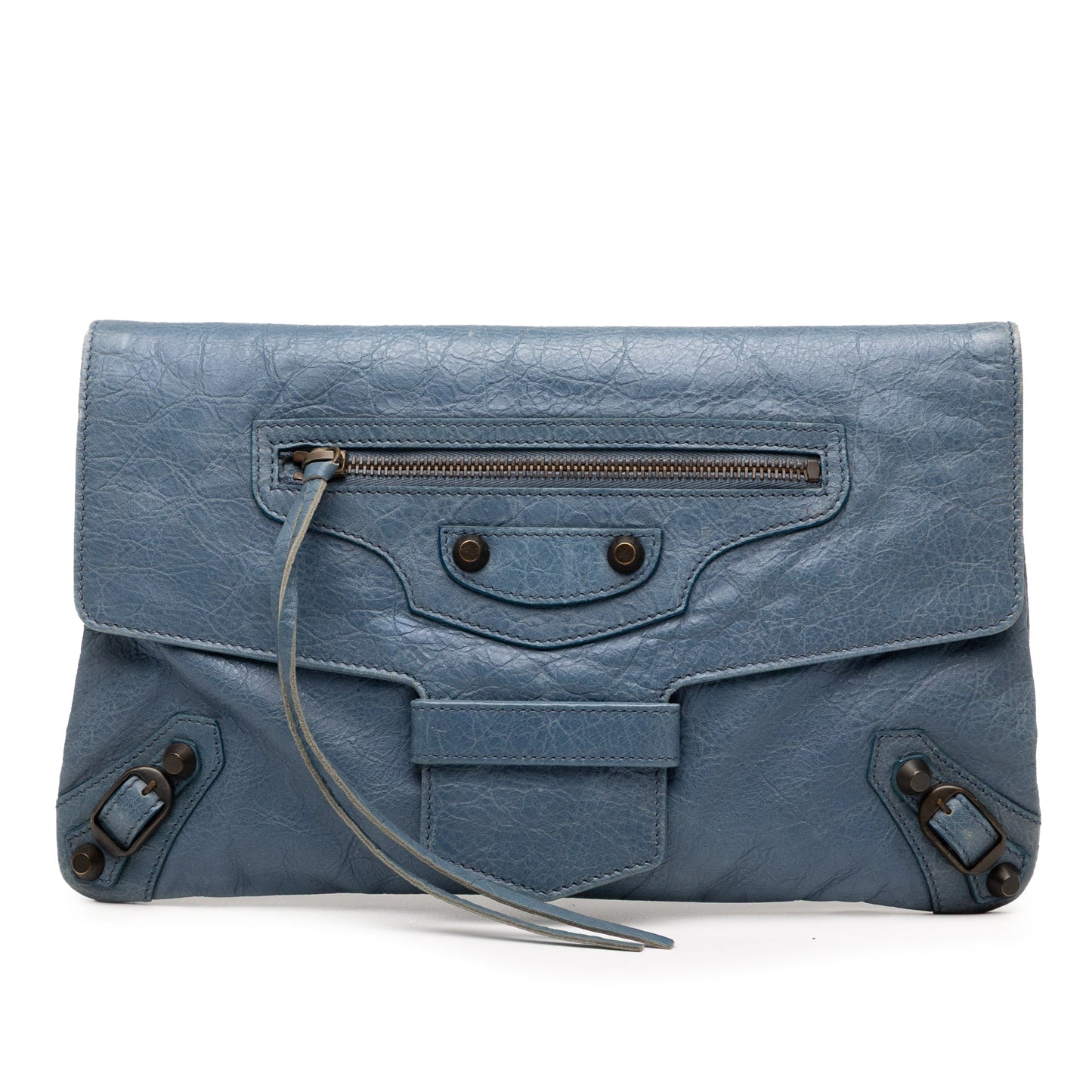 Balenciaga Lambskin Motocross Classic City Clutch