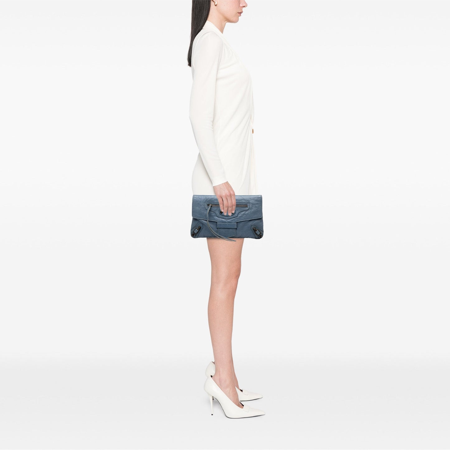 Balenciaga Lambskin Motocross Classic City Clutch