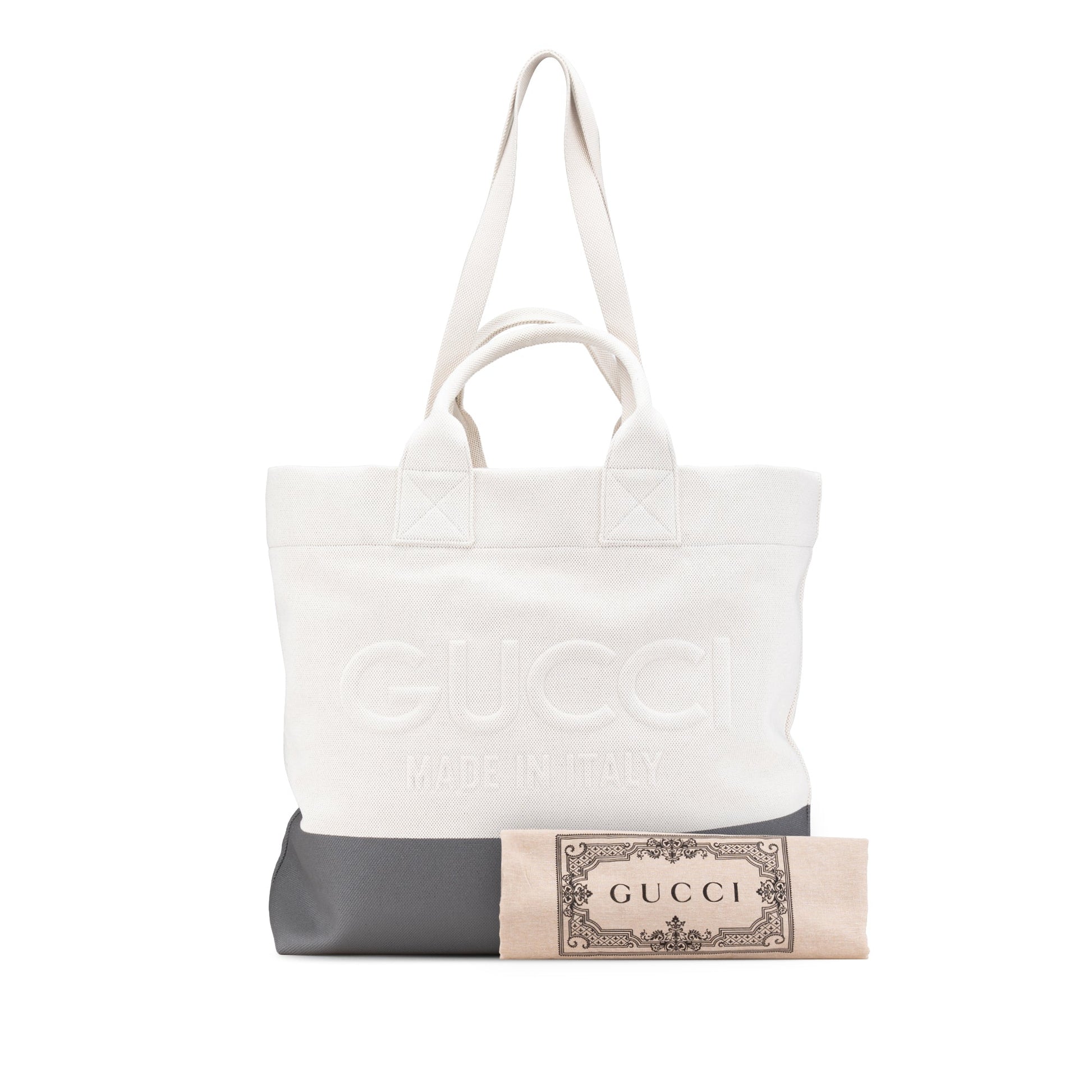 Gucci Canvas Embossed Logo Tote