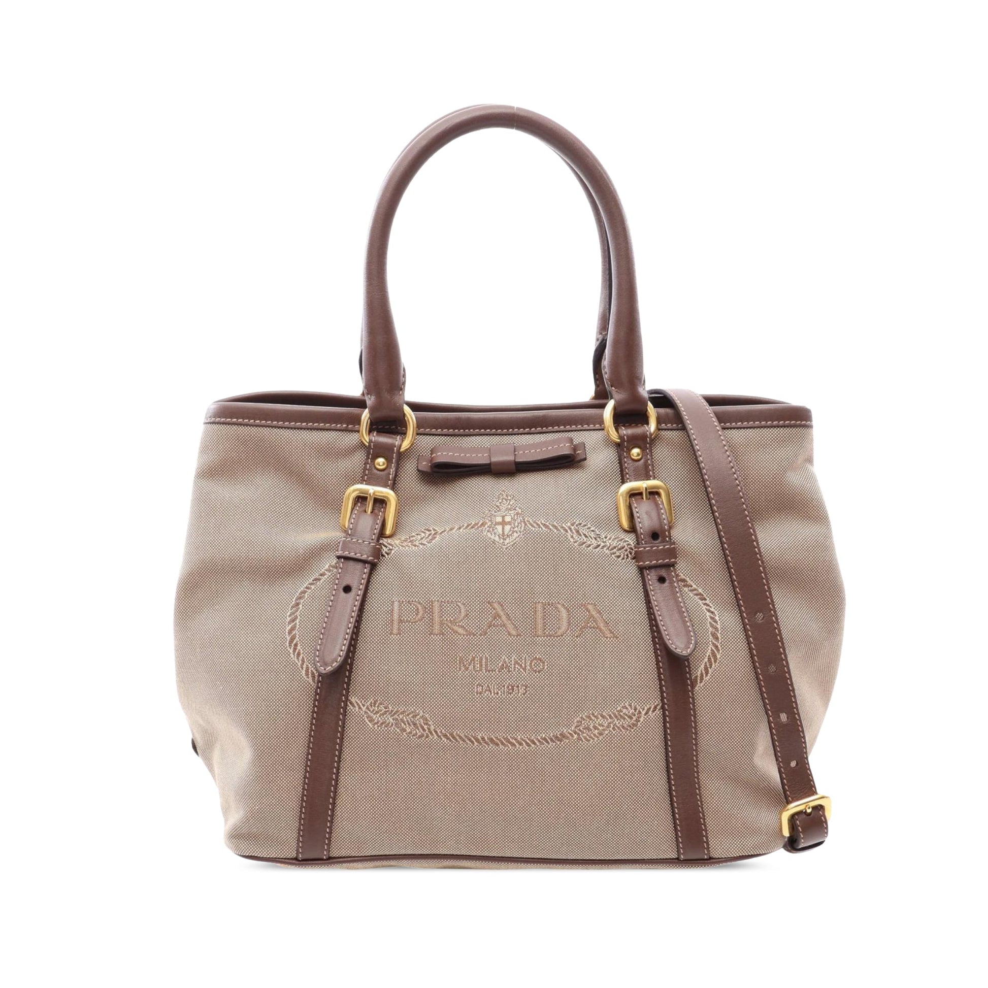 Prada Canvas Canapa Logo Satchel