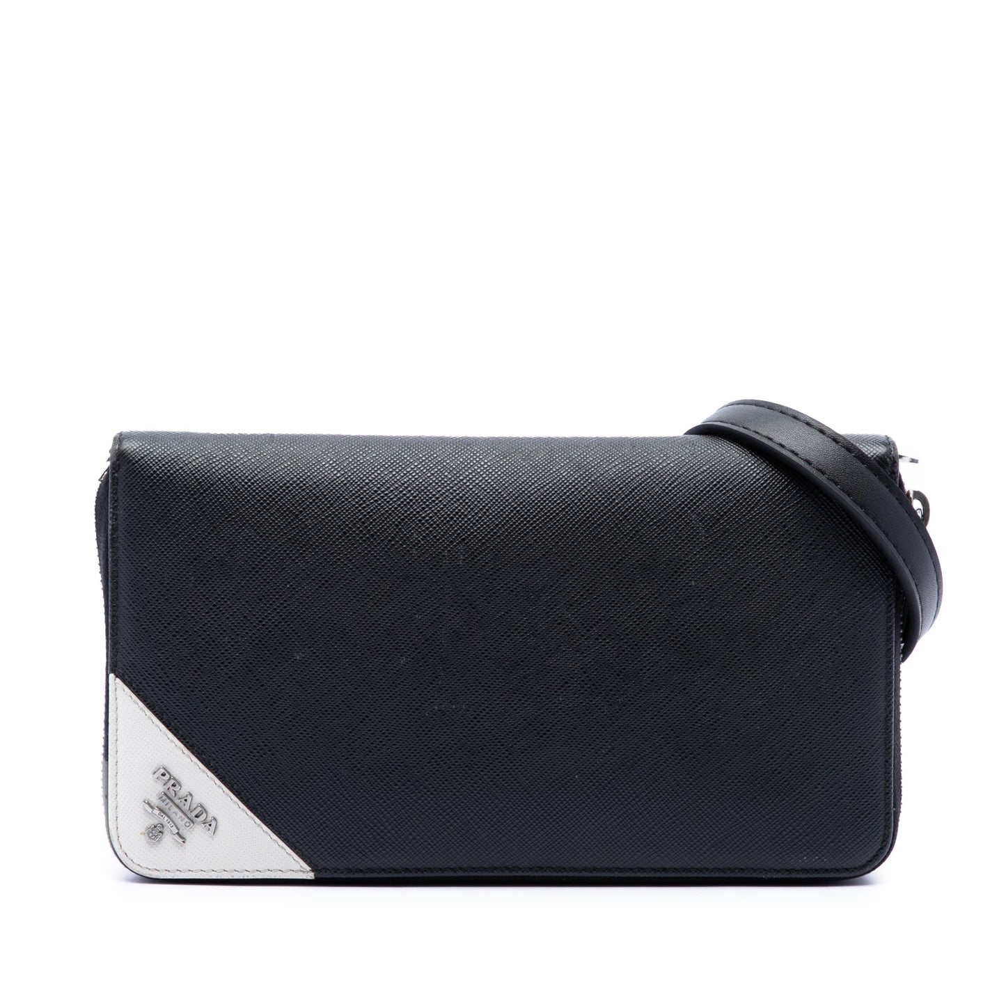 Prada Saffiano Wallet On Strap