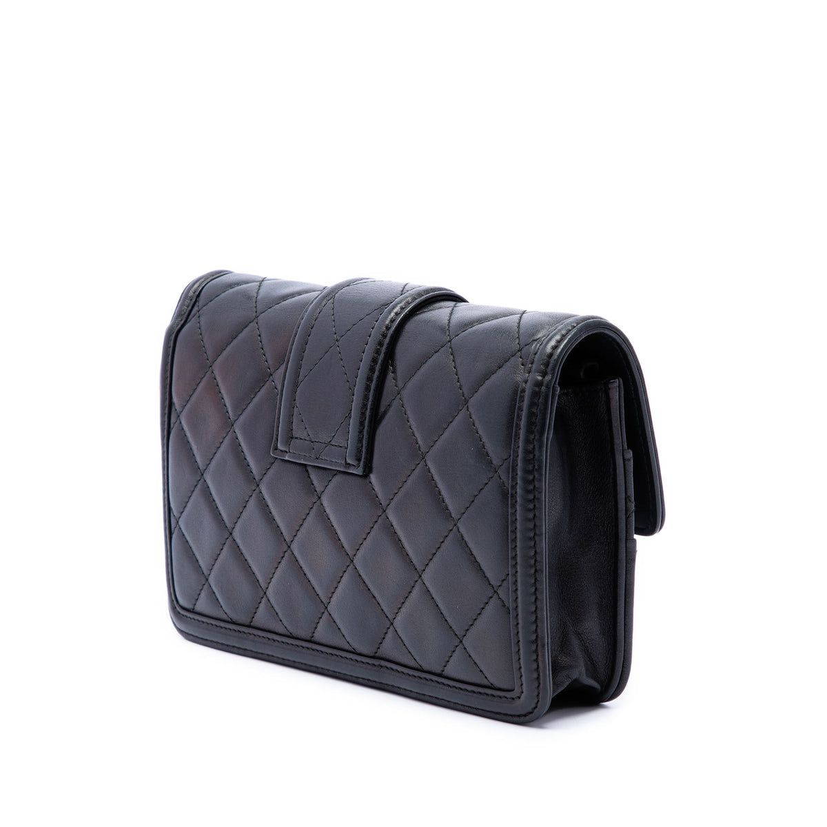 Chanel Small Quilted Lambskin Elegant CC Flap Wallet on Chain — Black