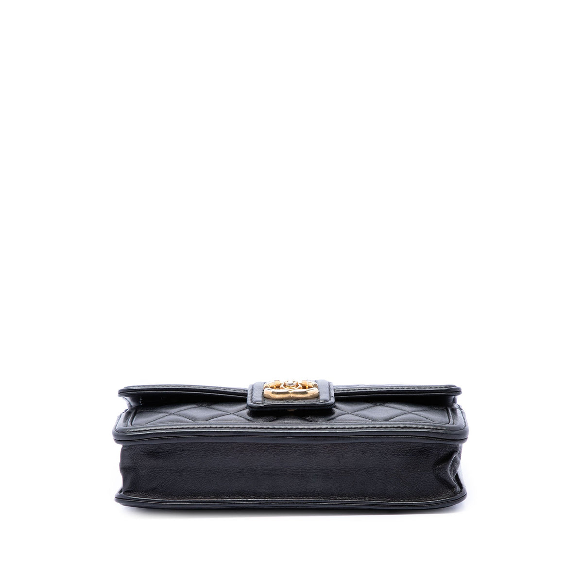 Chanel Small Quilted Lambskin Elegant CC Flap Wallet on Chain — Black