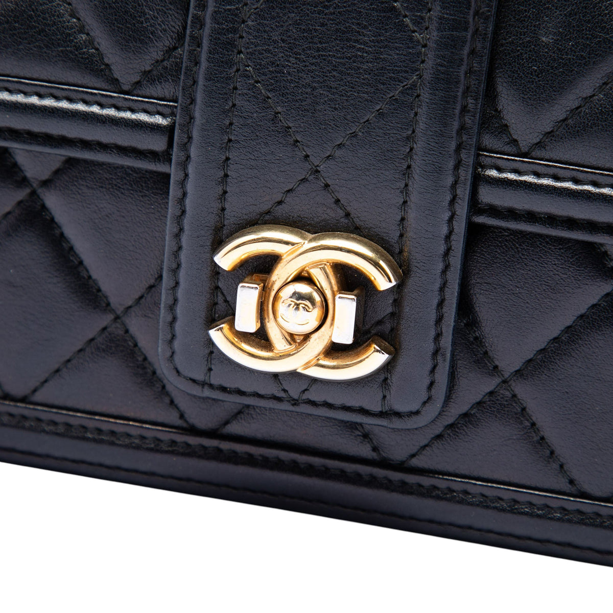 Chanel Small Quilted Lambskin Elegant CC Flap Wallet on Chain — Black