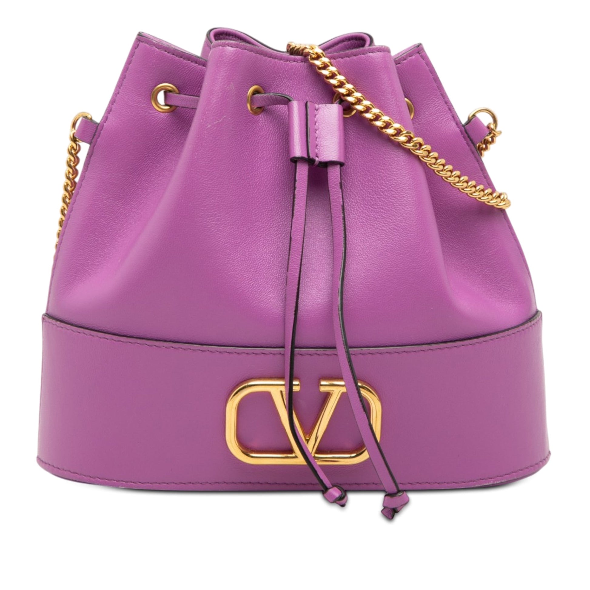 Valentino Mini Nappa VLogo Signature Chain Bucket Bag