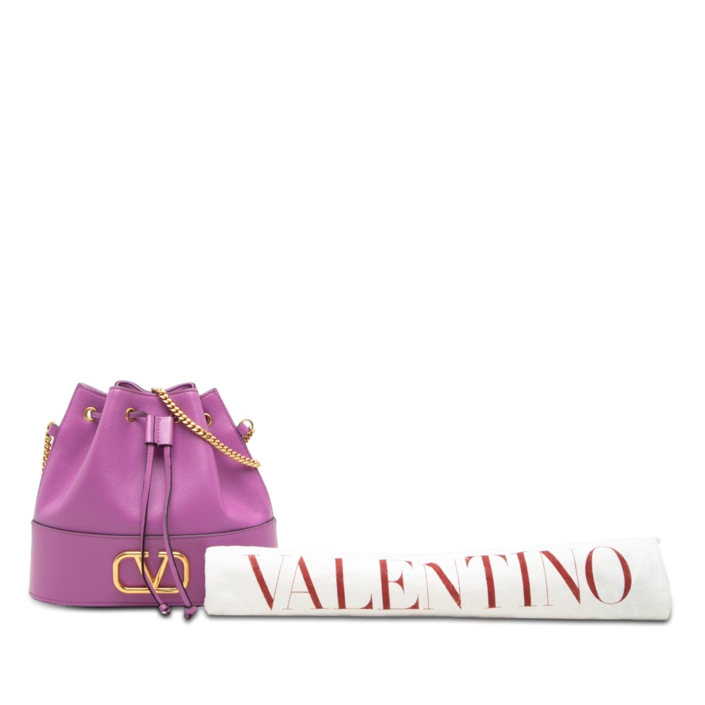 Valentino Mini Nappa VLogo Signature Chain Bucket Bag
