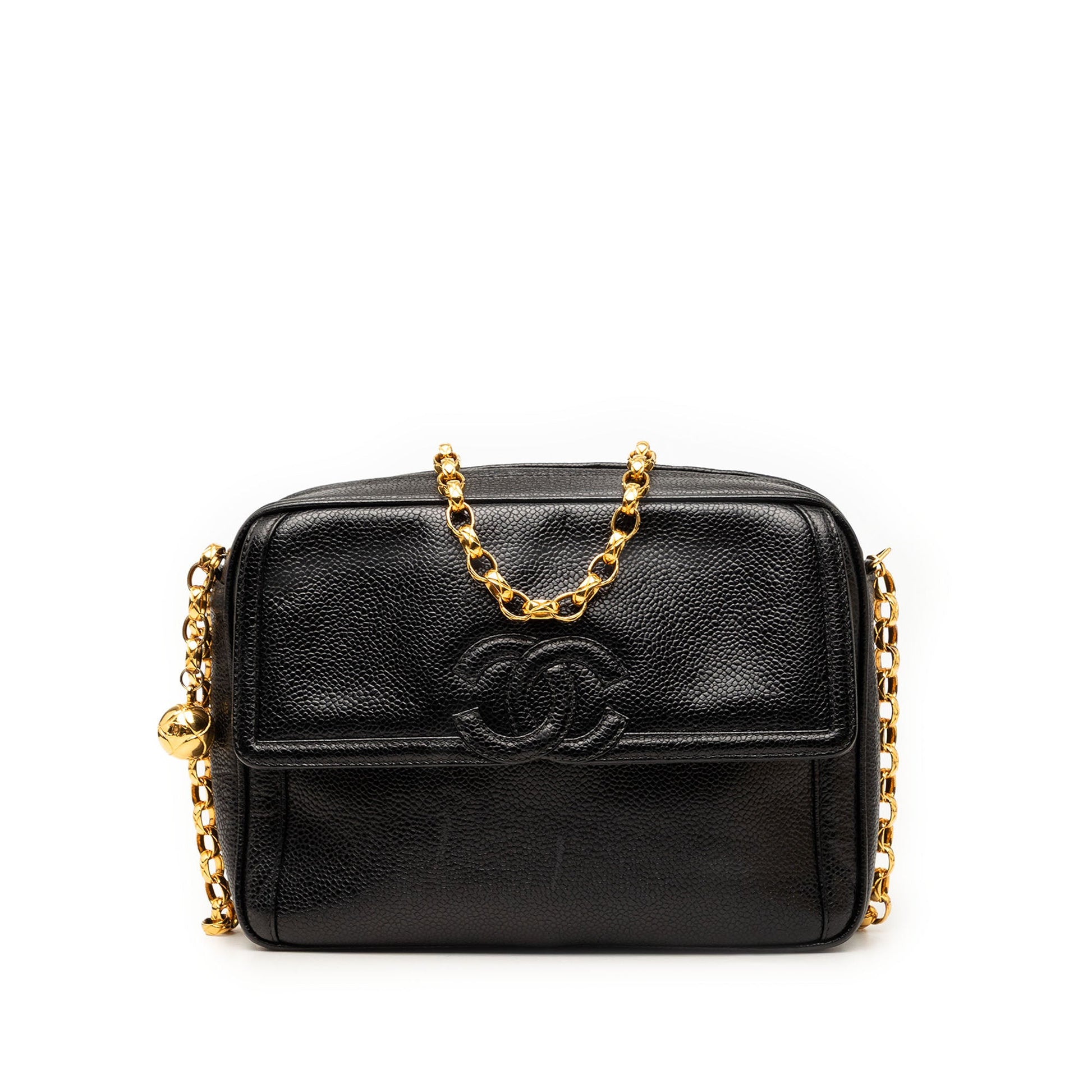 Chanel CC Caviar Front Pocket Bijoux Chain Camera Bag