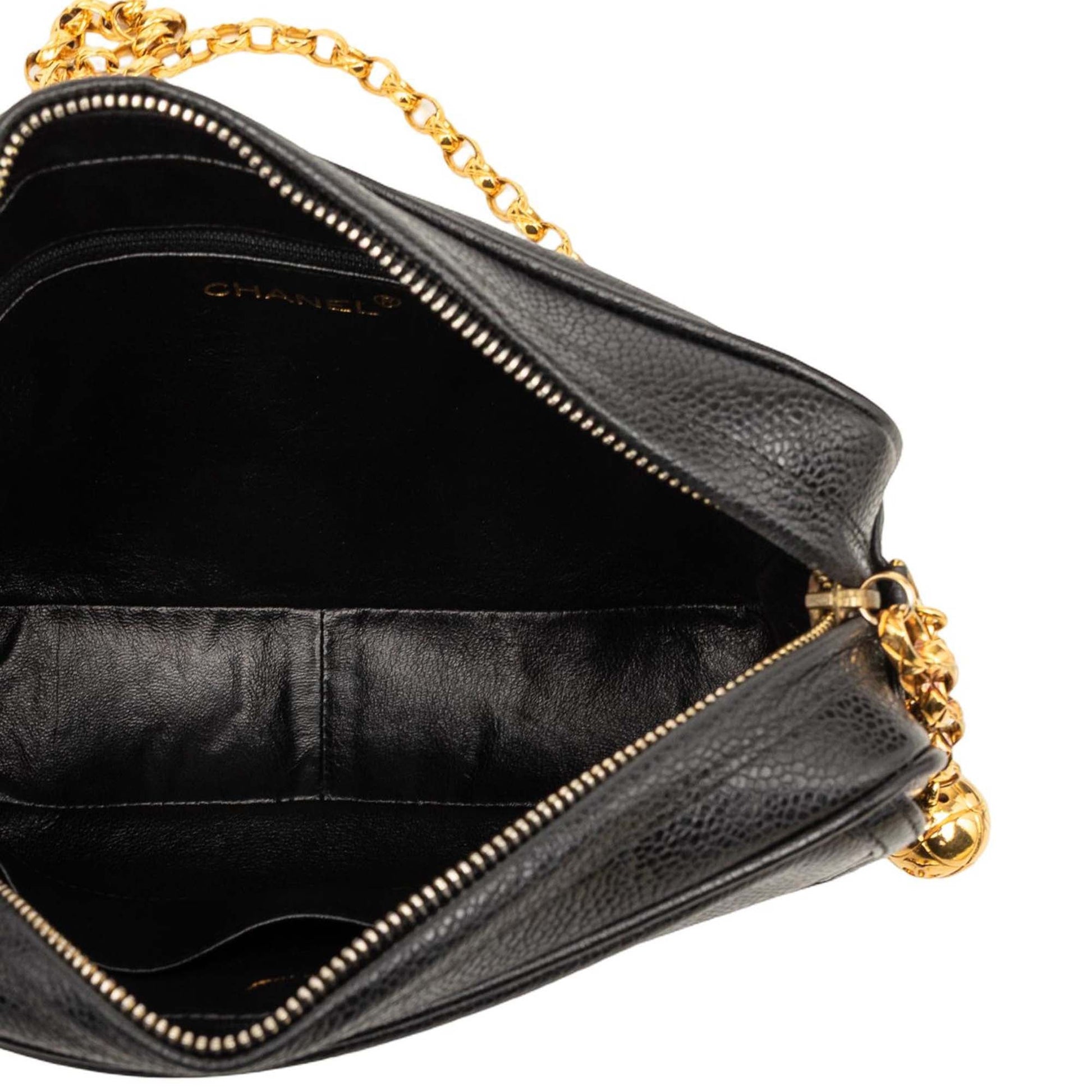 Chanel CC Caviar Front Pocket Bijoux Chain Camera Bag