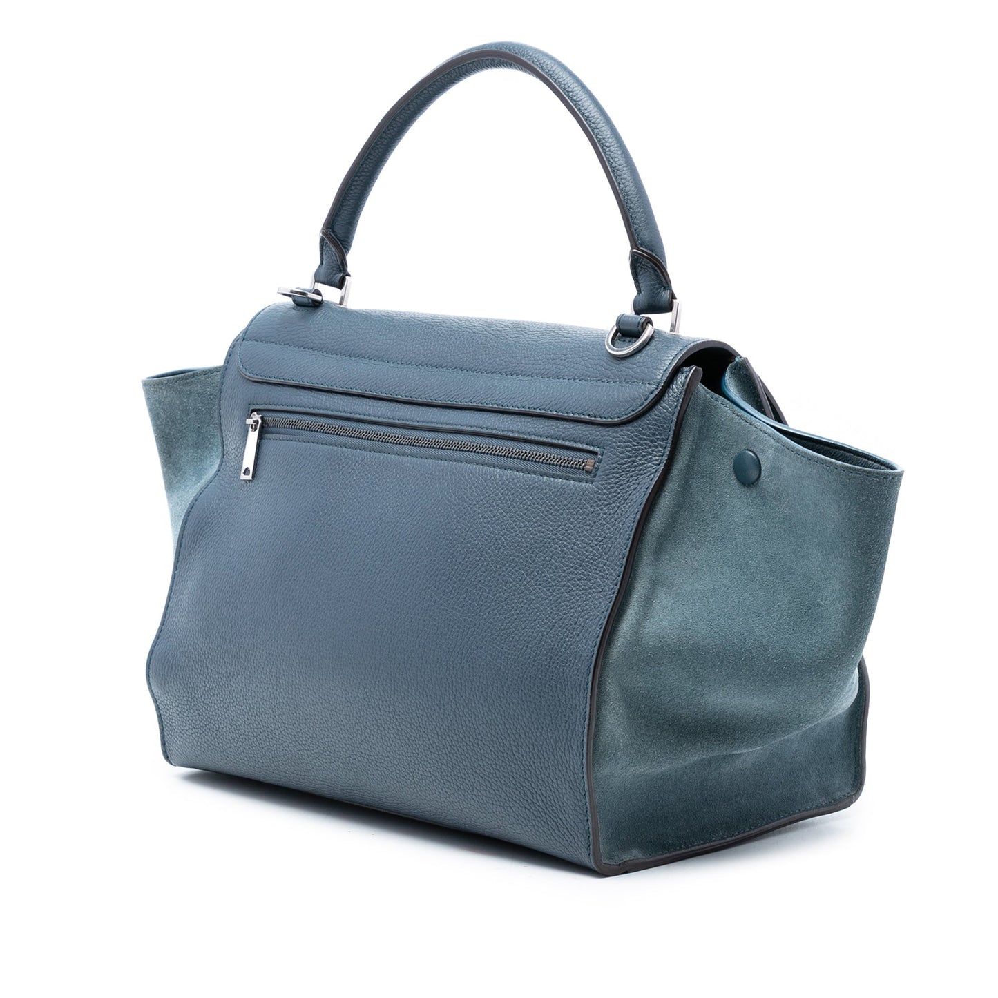 Celine Medium Calfskin and Suede Trapeze Satchel
