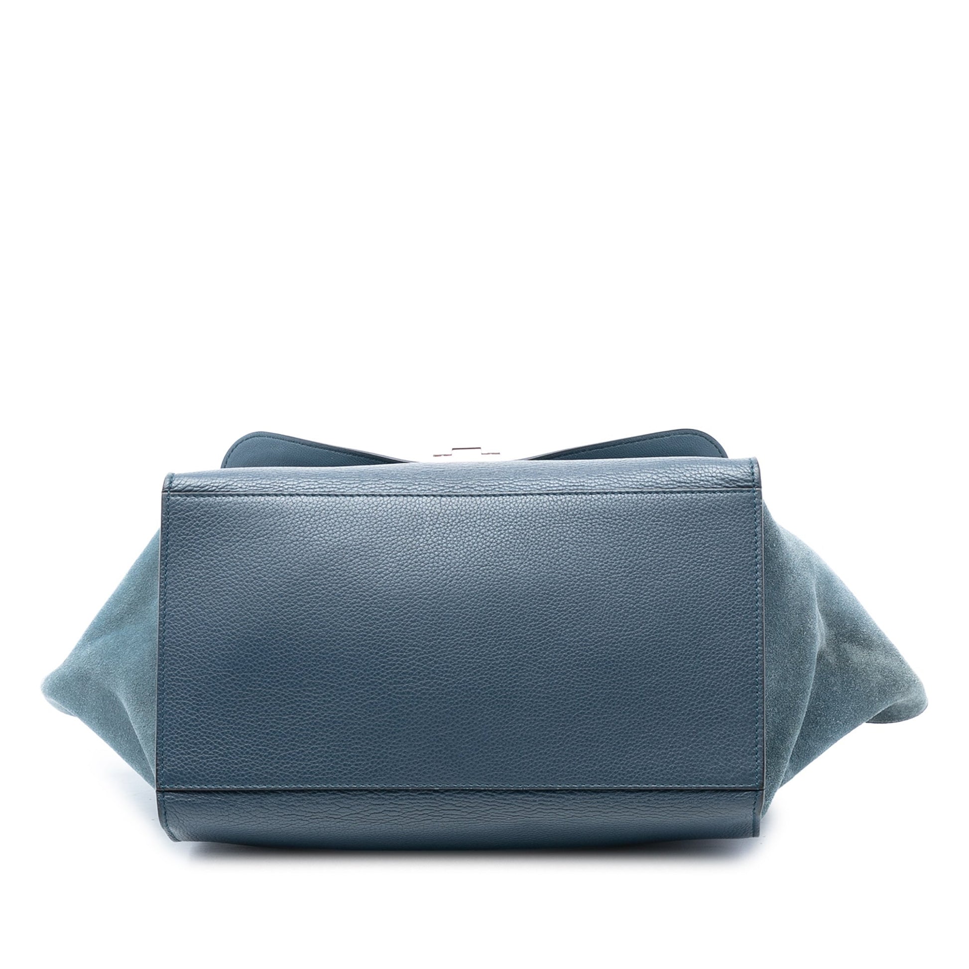 Celine Medium Calfskin and Suede Trapeze Satchel
