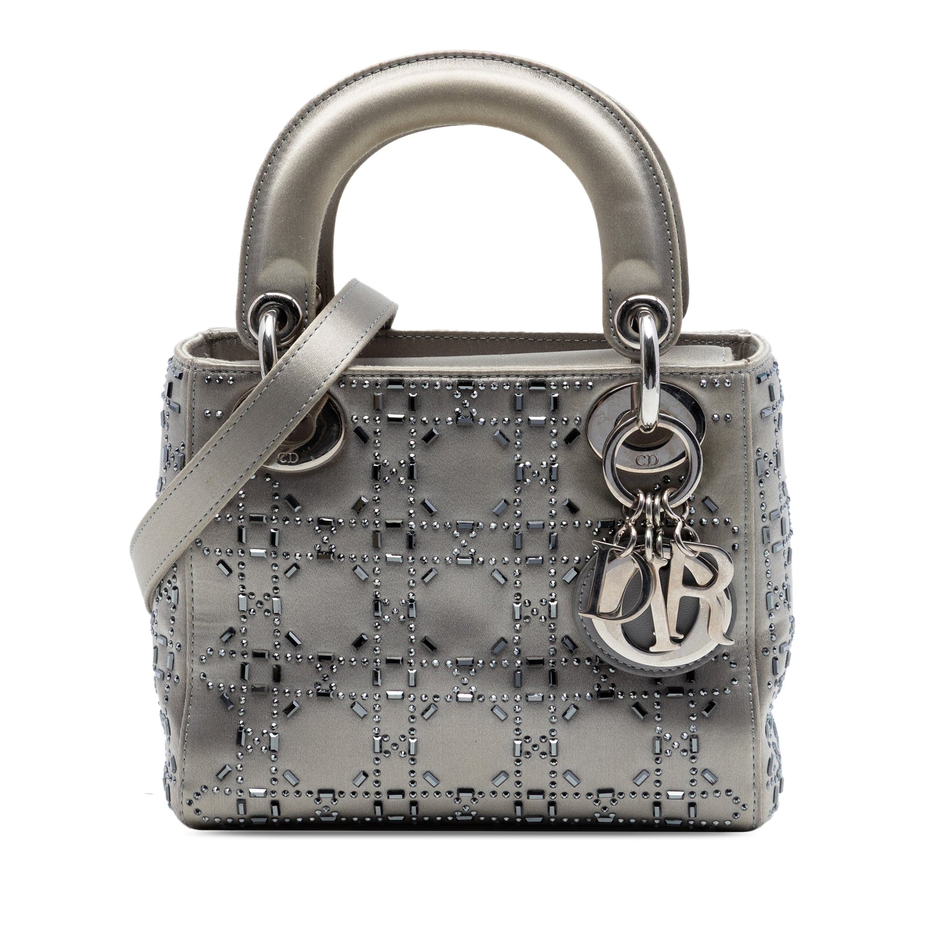 Dior Mini Satin Cannage Crystal Embellished Lady Dior