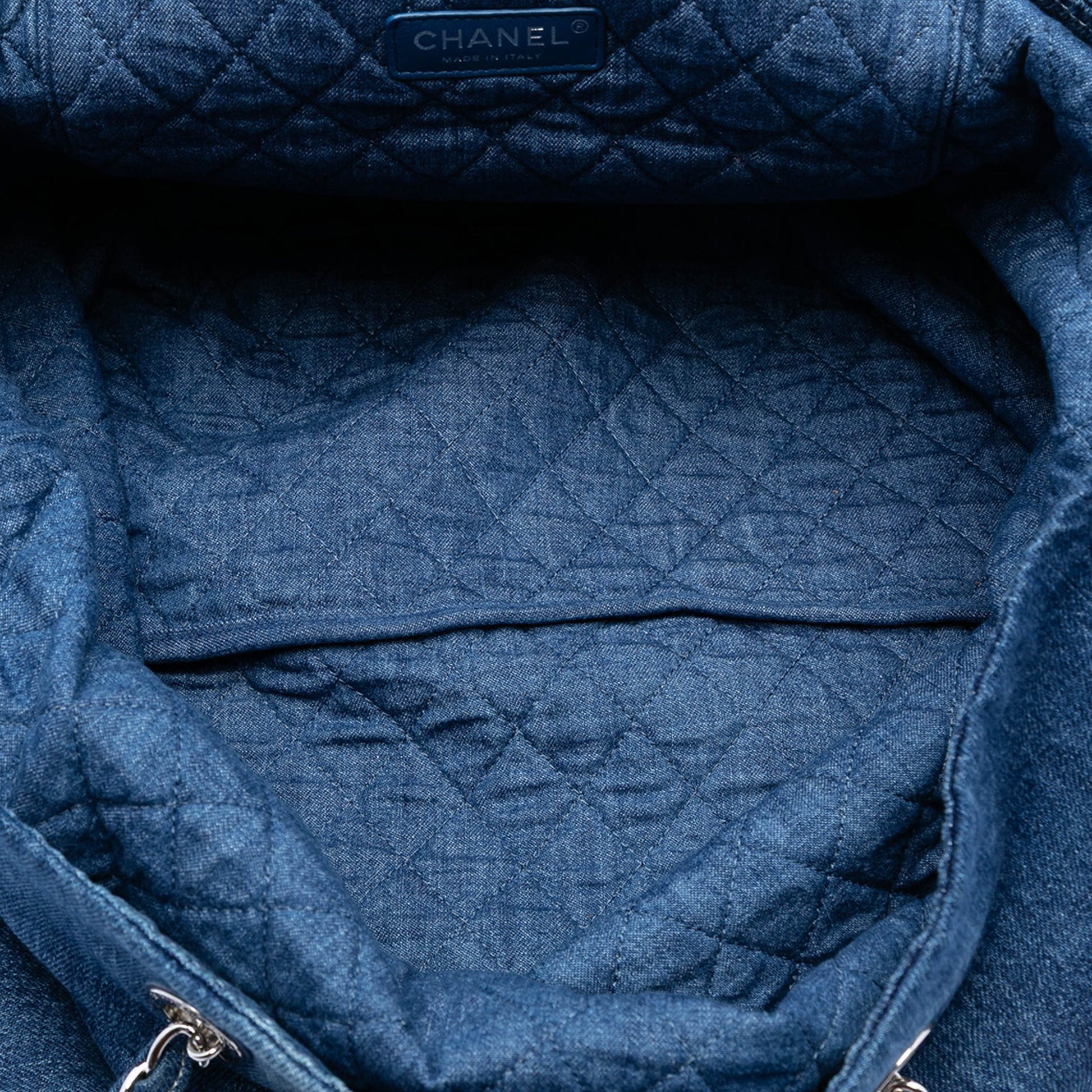 Chanel Printed Denim Shopping Tote