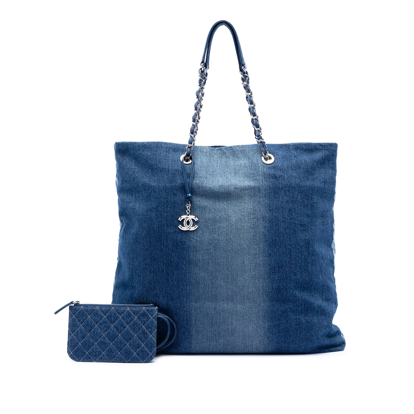 Chanel Printed Denim Shopping Tote