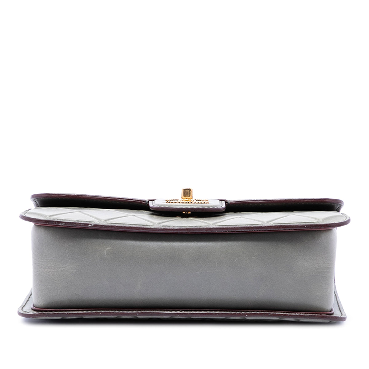 Chanel CC Quilted Debossed Calfskin Flap — Gray