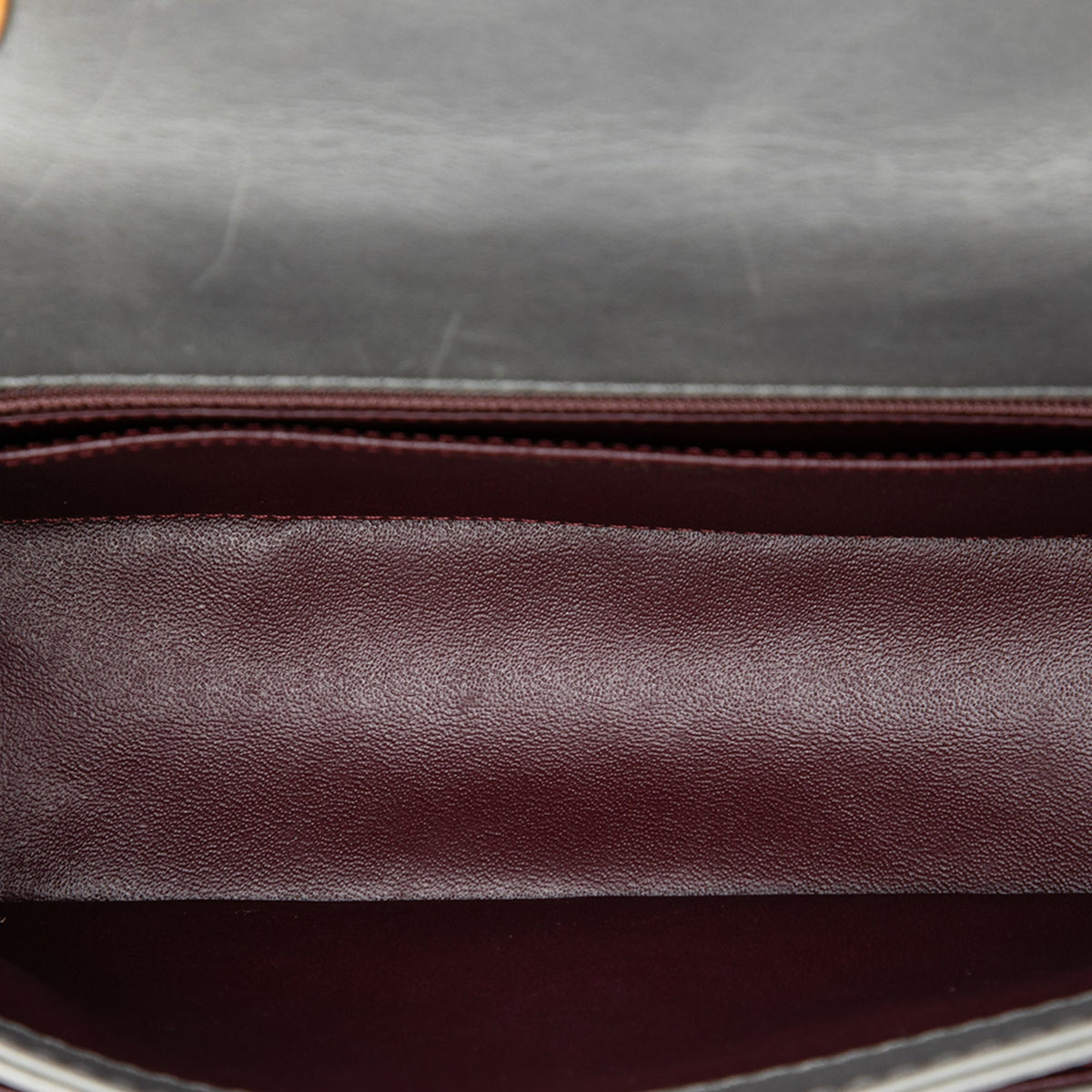 Chanel CC Quilted Debossed Calfskin Flap — Gray