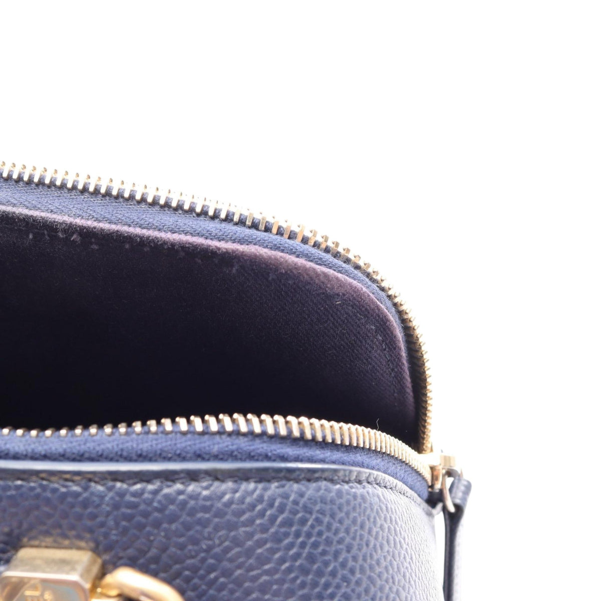 Chanel CC Quilted Caviar Top Handle Bag — Blue
