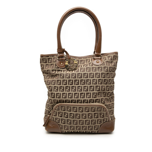 Fendi Zucchino Canvas Chef Front Pocket Shopping Tote
