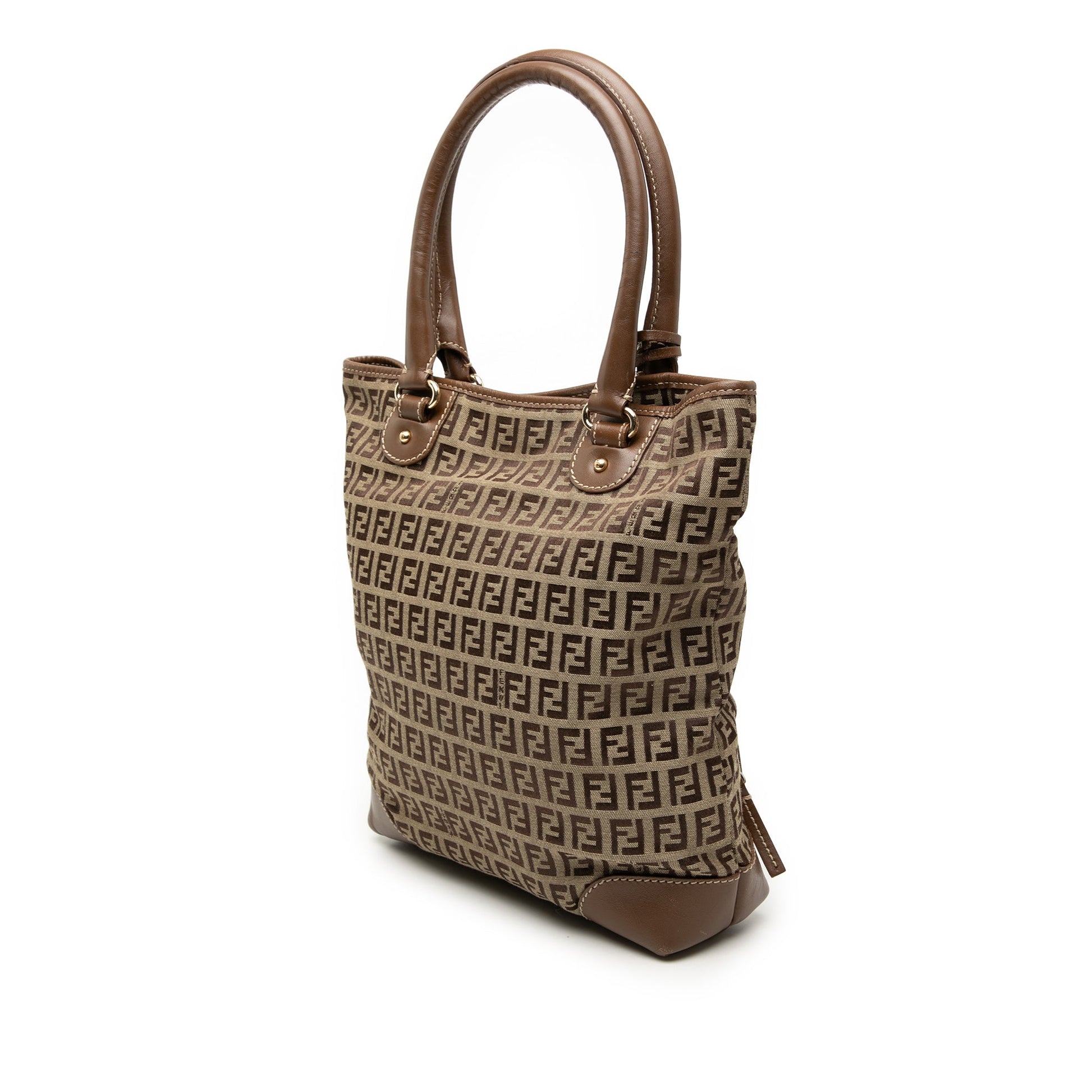 Fendi Zucchino Canvas Chef Front Pocket Shopping Tote