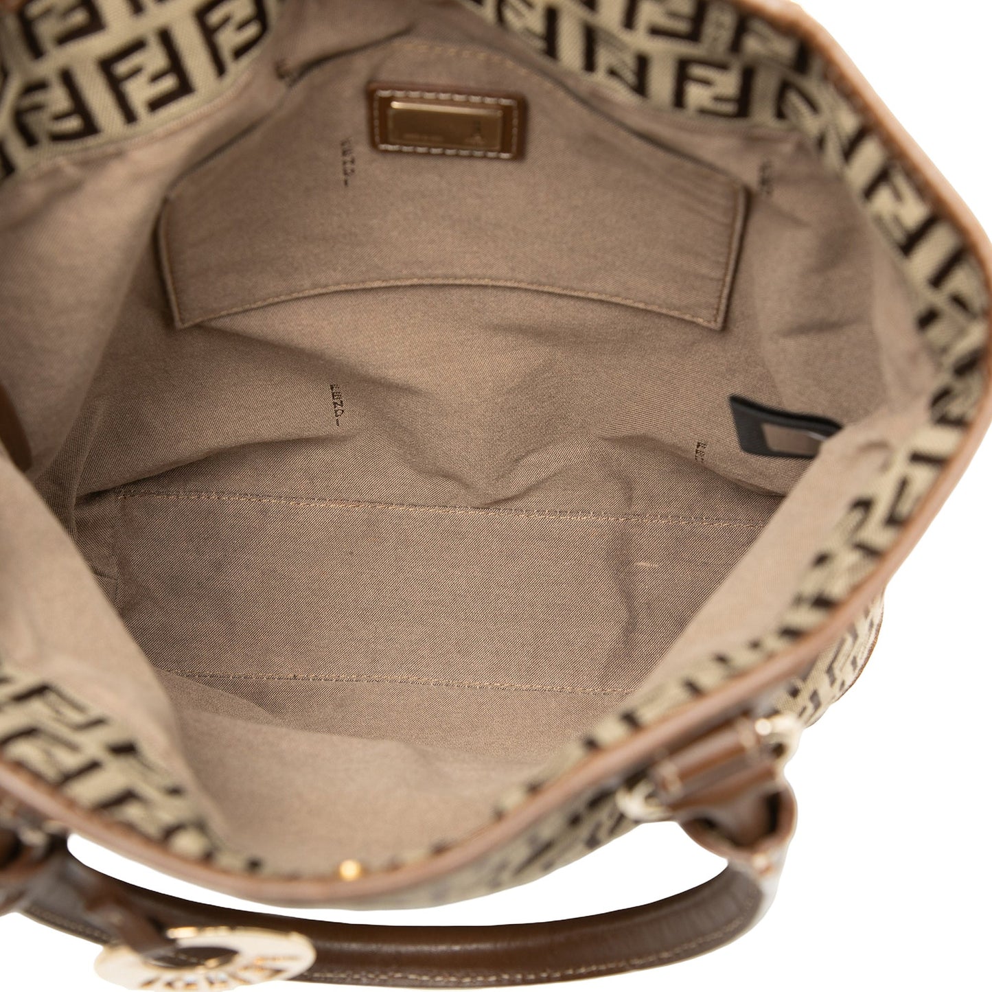 Fendi Zucchino Canvas Chef Front Pocket Shopping Tote